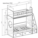 Кровать Кариви КИВи 234x200x84 см ЛДСП цвет венге 00288-02-23-24