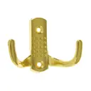 Крючок мебельный двухрожковый Сима Ленд 5x2.50x7 см цвет золото 1866168