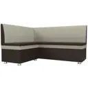 Диванов угловой Лига Диванов 109631L Уют 150x88x125 см экокожа цвет бежевый/коричневый