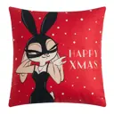 Подушка Этель Happy xmas 7787638, 40x40 см, цвет красный