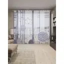 Тюль на шторной ленте Домашние одуванчики-2 310х265 см рисунок растительный цвет синий