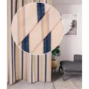 Штора на шторной ленте Полоса Blue 170x270 см цвет синий