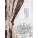 Штора на шторной ленте Цветы 150x250 см цвет бежевый