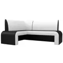 Диван кухонный Лига Диванов Кармен 28508L 200x88x140 см экокожа цвет черный/белый