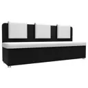 Прямой диван Лига диванов Маккон 185x89x54 см экокожа цвет черный/белый