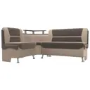 Диван Лига Диванов Сидней 107373L 172x89x135 см велюр цвет бежевый/коричневый