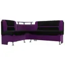 Диван Лига Диванов Сидней 107383L 172x89x135 см микровельвет цвет черный/фиолетовый