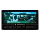 Световая картина "Водопад и лебеди" 70x37 см