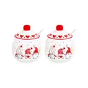 Банка для сыпучих продуктов Elan gallery 540613_2 1.5 л фарфор цвет черный, белый, серый, красный, желтый