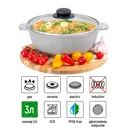 Жаровня Elan gallery Гармония вкуса 24 см алюминий с крышкой цвет серый, прозрачный
