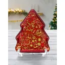 Тарелка Elan Gallery 120834+2p стекло цвет красный,прозрачный,золотистый