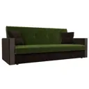 Диван Лига диванов Валенсия 210x90x85 см микровельвет цвет зеленый/коричневый