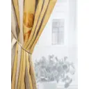 Штора на шторной ленте Полоса-листья 180x250 см цвет желтый