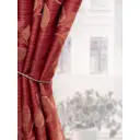 Штора на шторной ленте Веточки - листья 170x250 см цвет бордовый