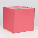 Кондитерская коробка с окном красная 30х30х30 см
