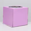 Кондитерская коробка с окном сиреневая 30х30х30 см