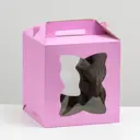 Кондитерская упаковка 2 окна сиреневая, 26x26x28 см