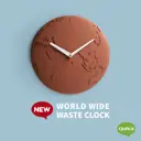 Настенные часы Qualy World Wide Waste коричневые, 30.8 см
