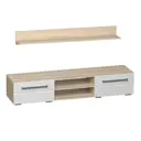 Тумба напольная Мебелони 180x34x43 см ЛДСП цвет сонома/белый глянец