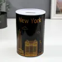 Копилка банка "Нью-Йорк" золото с чёрным 15x10x10 см