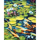 Картина по номерам Paintboy на подрамнике Золотые карпы 40x50