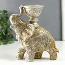 Подсвечник Simaland "Слон с наскальными рисунками" серебристый 16x7.5x13 см