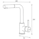 Однорычажный смеситель Paulmark Ka214311-310 27 см цвет серый