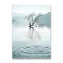 Картина на холсте Дерево на реке 100x150 см