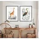 Постер 28 картин "Жираф и цапля" 50x40 см