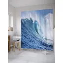 Штора для ванной JoyArty Морская волна из ткани, 180x200 см с крючками