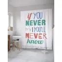 Штора для ванной JoyArty Если никогда не попробуешь из ткани, 180x200 см с крючками