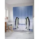 Штора для ванной JoyArty Гордые пингвины из ткани, 180x200 см с крючками