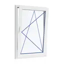 Окно ПВХ одностворчатое поворотно-откидное с ручкой Rhapsody ширина 70 х высота 120 см VEKA WHS 72 двухкамерный стеклопакет энергосберегающий