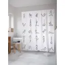 Штора для ванной JoyArty Позы йоги из ткани, 180x200 см с крючками