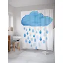 Штора для ванной JoyArty Крупный дождь из ткани, 180x200 см с крючками
