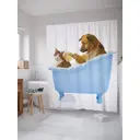 Штора для ванной JoyArty Кот и пес в ванной, 180x200 см