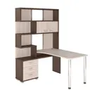 Компьютерный стол Мэрдэс ср-420/150 шкк-ч-лев 130x150x199 см ЛДСП цвет коричневый,бежево-белый