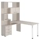 Компьютерный стол Мэрдэс ср-420/170 к-лев 130x170x199 см ЛДСП цвет бежево-белый