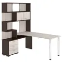 Компьютерный стол Мэрдэс ср-420/170 вкк-лев 130x170x199 см ЛДСП цвет венге,бежево-белый