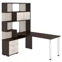 Компьютерный стол Мэрдэс ср-420/170 вкв-лев 130x170x199 см ЛДСП цвет венге,бежево-белый