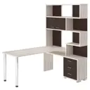 Компьютерный стол Мэрдэс ср-420/170 квк-прав 130x170x199 см ЛДСП цвет венге,бежево-белый