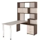 Компьютерный стол Мэрдэс ср-420/170 шкк-ч-прав 130x170x199 см ЛДСП цвет коричневый,бежево-белый