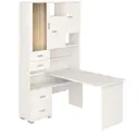 Компьютерный стол Мэрдэс ср-620/140 бе-лев 130x140x216 см ЛДСП цвет белый жемчуг