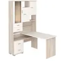 Компьютерный стол Мэрдэс ср-620/140 кбебе-лев 130x140x216 см ЛДСП цвет белый жемчуг,бежево-белый
