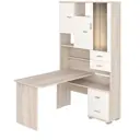 Компьютерный стол Мэрдэс ср-620/140 кбек-прав 130x140x216 см ЛДСП цвет белый жемчуг,бежево-белый