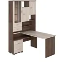 Компьютерный стол Мэрдэс ср-620/140 шкк-ч-лев 130x140x216 см ЛДСП цвет коричневый,бежево-белый