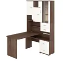 Компьютерный стол Мэрдэс ср-620/140 шбеш-ч-прав 130x140x216 см ЛДСП цвет коричневый,белый жемчуг