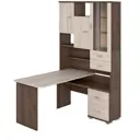 Компьютерный стол Мэрдэс ср-620/140 шкк-ч-прав 130x140x216 см ЛДСП цвет коричневый,бежево-белый