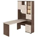 Компьютерный стол Мэрдэс ср-620/160 шкк-ч-прав 130x160x216 см ЛДСП цвет коричневый,бежево-белый