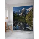 Штора для ванной JoyArty Горная природа из ткани, 180x200 см с крючками